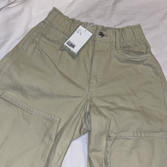 NWT H&M Paperbag/Mom Jean Cotton Pants - Picture 1 of 5